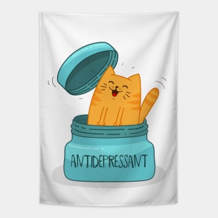 Cute antidepressant cat Tapestry