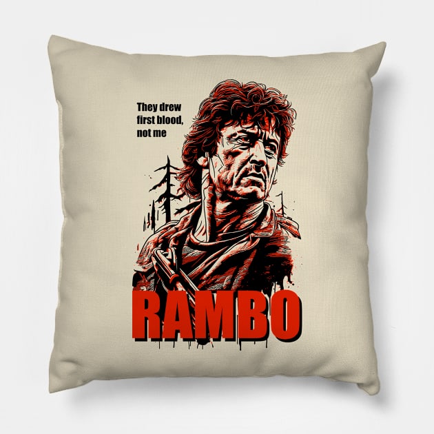 John Rambo first blood Pillow by BAJAJU