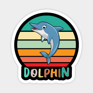 Vintage Retro Dolphin Magnet