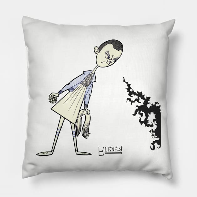 Eleven from "Stranger Things" Pillow by schomiak