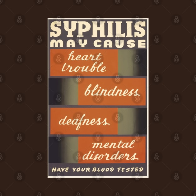 Restored WPA Public Health Poster for Syphilis Awareness - Brown by vintageposterco