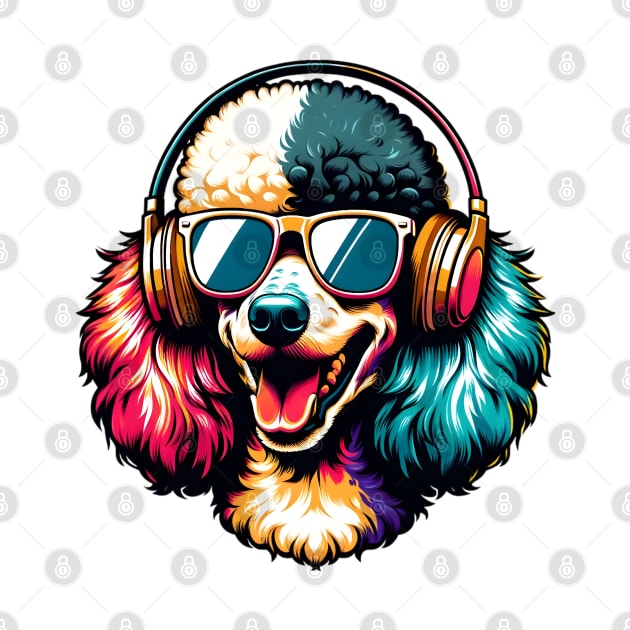 Smiling DJ Poodle Rocks the Party Night by ArtRUs