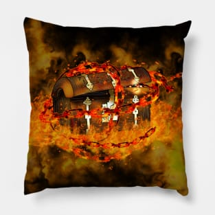 dnd mimic chest with fire and chains Pillow