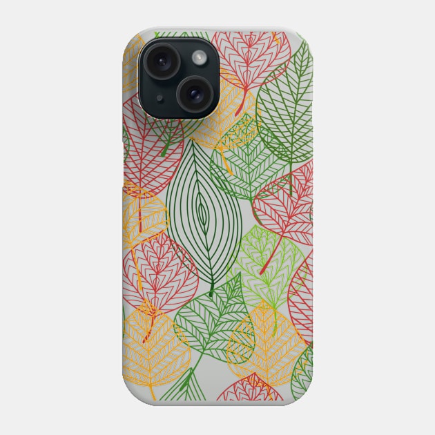 Colored Fall Leaves Pattern Phone Case by stadia-60-west