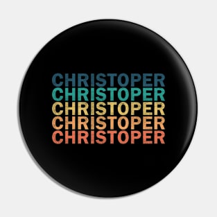 Christoper Name T Shirt - Christoper Vintage Retro Name Gift Item Tee Pin