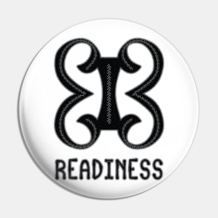 Ghana Sankofa Adinkra Symbol "Readiness" Black. Pin