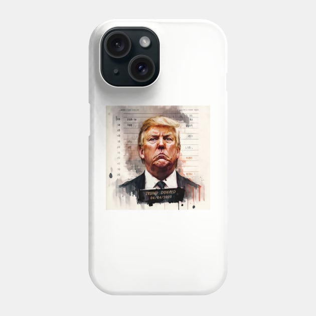 Trump mugshot painting Phone Case by Fallacious Trump
