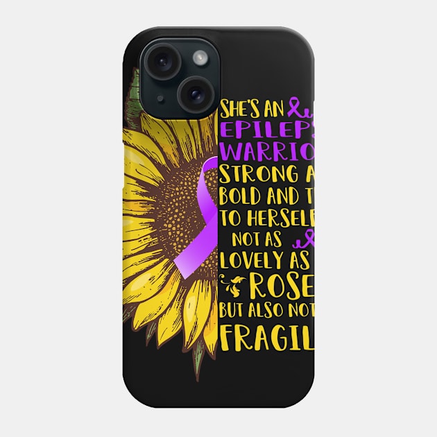 She's An Epilepsy Warrior Support Epilepsy Warrior Gifts Phone Case by ThePassion99