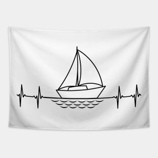 Sailing - Heartbeat & Sailboat - Light Prods Tapestry