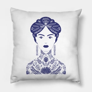Tattoo Woman purple Pillow