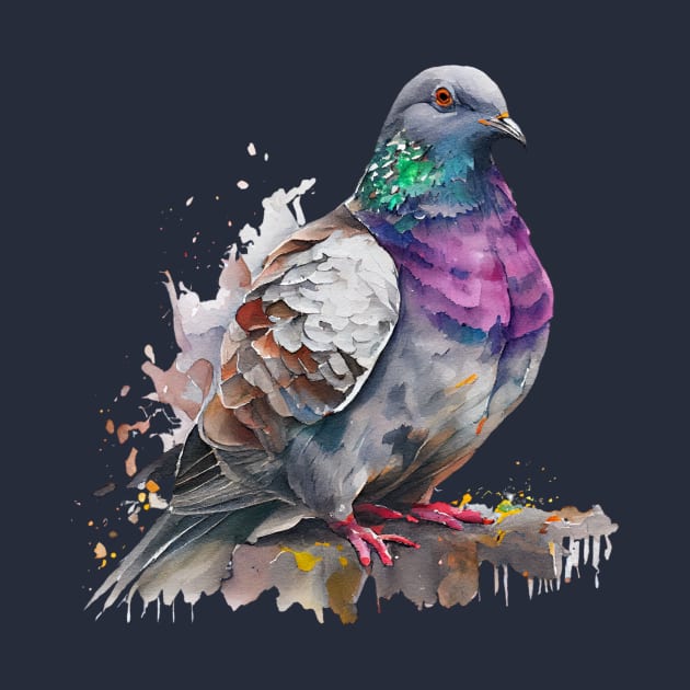 Watercolor Pigeon 4.0 by CreativeDesignsx