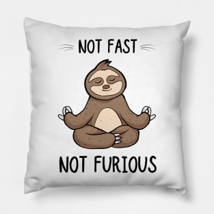 Not Fast Not Furious Tshirt, Funny Shirt, Sloth Yoga Shirt Pillow