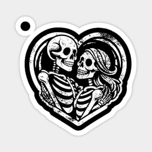 Couples skeleton in love | Valentines day Skeleton Magnet