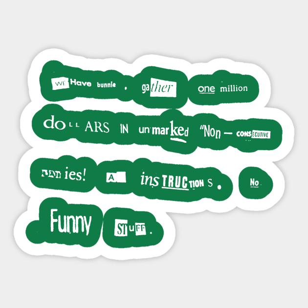 Bunny Lebowski Ransom Note Big Lebowski - The Big Lebowski - Sticker ...