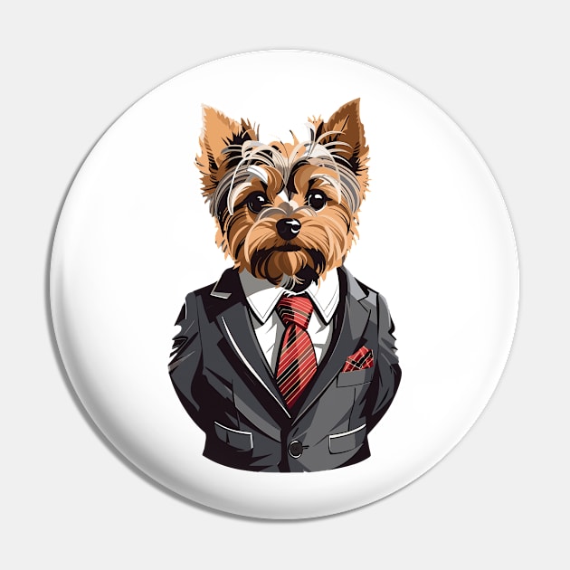 Yorkshire Terrier With Suit Pin by Graceful Designs