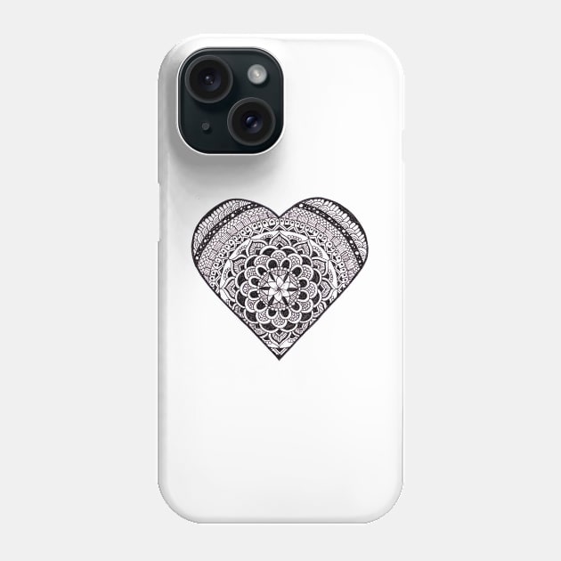 Heart Mandala Phone Case by Mandala & Me