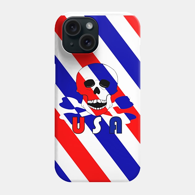 SKULL And Bones American Fourth Of July Phone Case by SartorisArt1