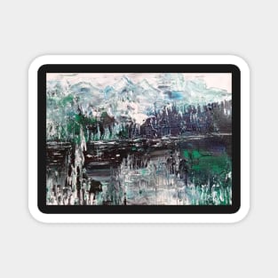 Semi abstract river scape 4 Magnet