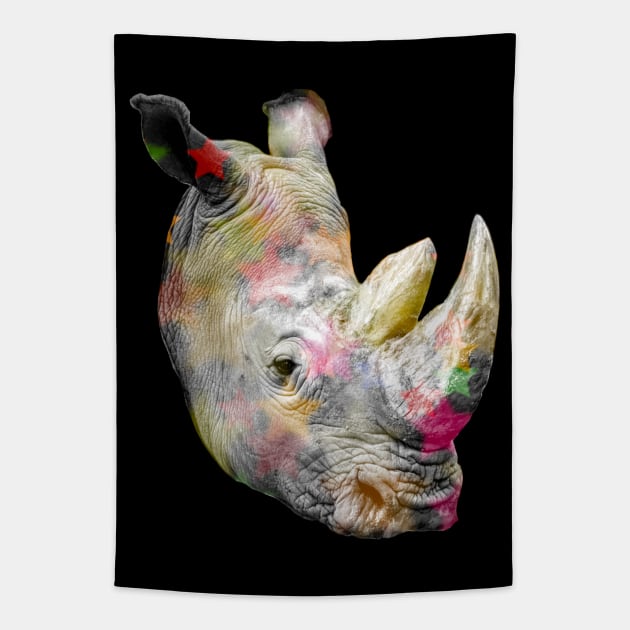 Rhino Disco Tapestry by druscilla13