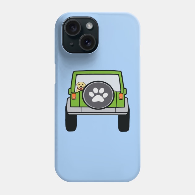 Green 4x4 Dog Rider Phone Case by Trent Tides