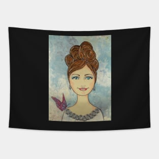 Butterfly Girl Tapestry