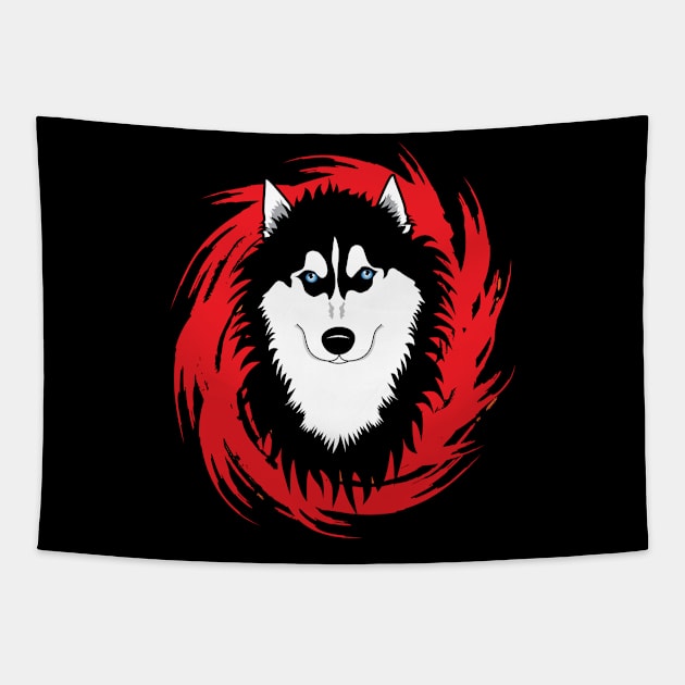 Siberian husky dog Tapestry by mounier