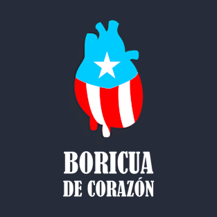 Boricua Flag Heart Text T-Shirt