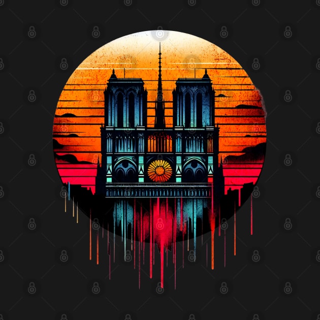 Notre Dame Paris Circle Design by Miami Neon Designs