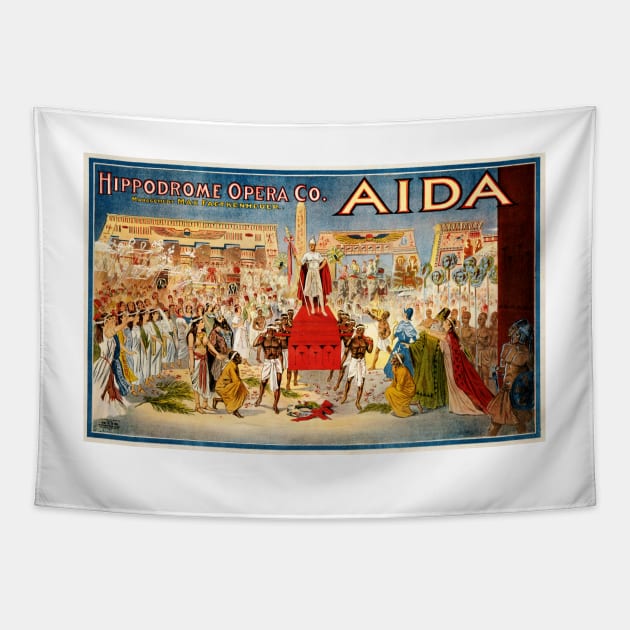 VERDI AIDA by Hippodrome Opera Co 1908 Cleaveland Vintage Theater Art Poster Tapestry by vintageposters