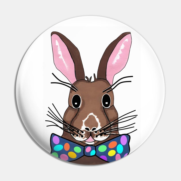 EASTER Bunny - Easter Bunny Painting Pin by SartorisArt1