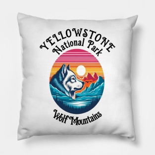 Majestic Wolf Of Yellowstone Pillow