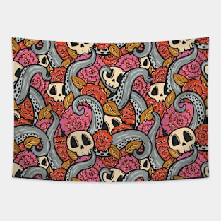 Kraken Floral Fear Tapestry