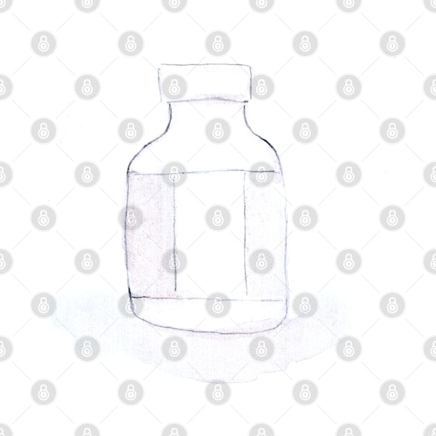 container, bottle, pharmacy, science, alchemy, watercolor, illustration, trend, trendy, sketch, hand drawn, laboratory, laboratory assistant by grafinya