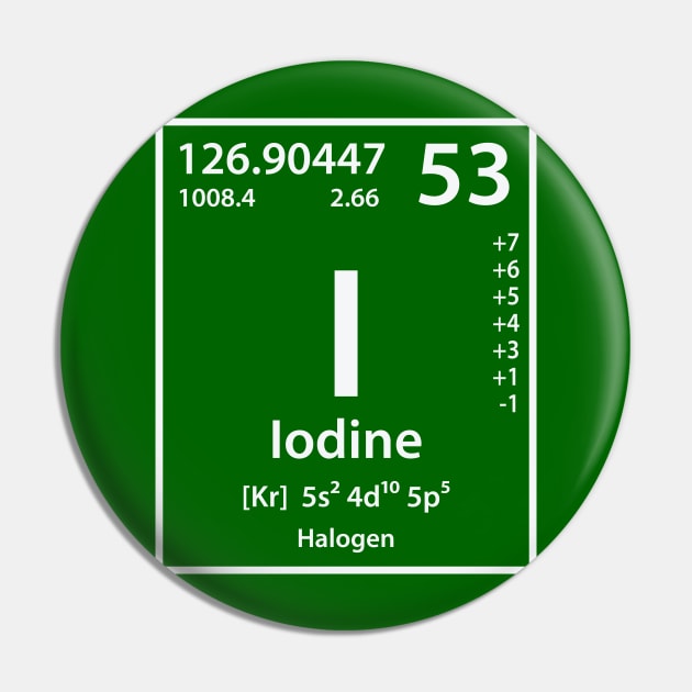 Iodine Element Pin by cerebrands