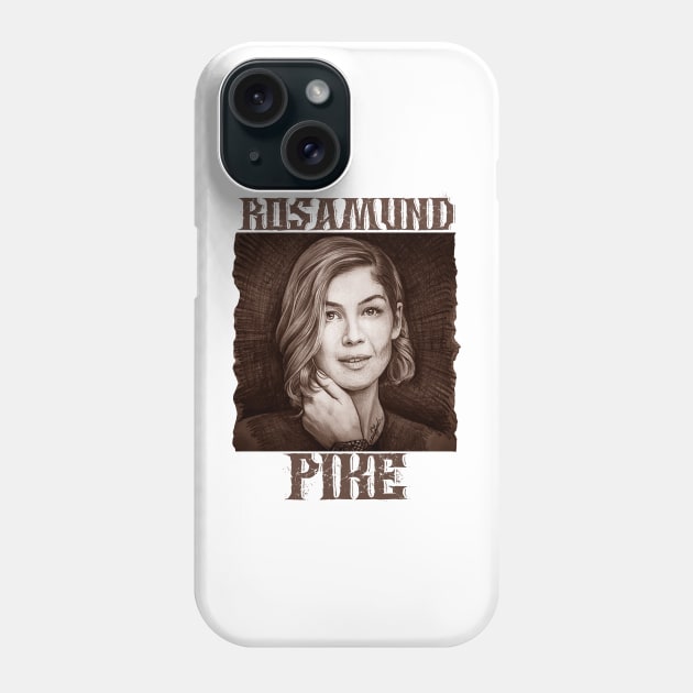 Rosamund Pike hand drawing graphic design and illustration by ironpalette Phone Case by ironpalette