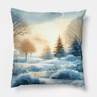 Winter Trees Winter Landscape Pillow