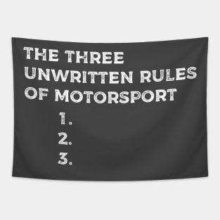 The Unwritten Rules of Motorsport Tapestry