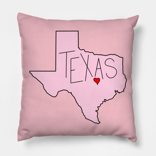 Pink Texas Austin Pillow by novabee