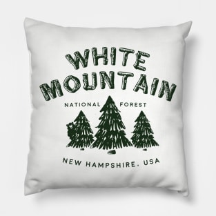 Vintage White Mountains Forest Nature New Hampshire Pillow