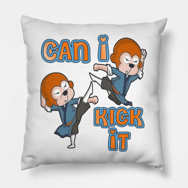 Can I Kick It - Funny Monkey Meme Pillow by Pharaoh Shop