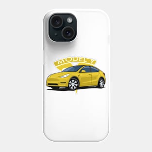 Model Y electric car yellow Phone Case