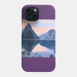 Milford Sound, New Zealand, at sunset Phone Case