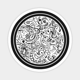 Circle 7 - Aussie Tangle White - see description re background colour options Magnet