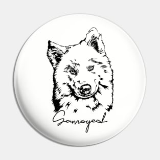 Samoyed dog lover portrait Pin