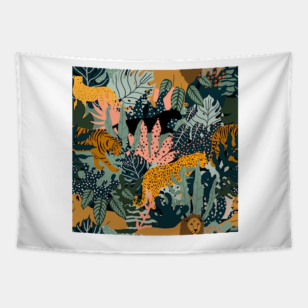 Jungle pattern Tapestry by Savvalinka