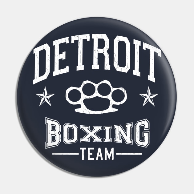 Detroit Boxing Team (vintage distressed look) Pin by robotface