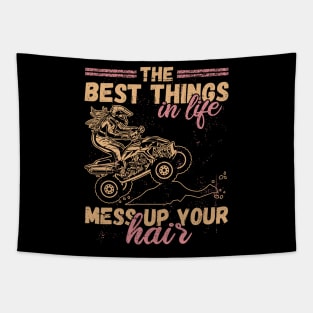 ATV Girl Quad Bike Riding Extreme Adventure Sports Tapestry