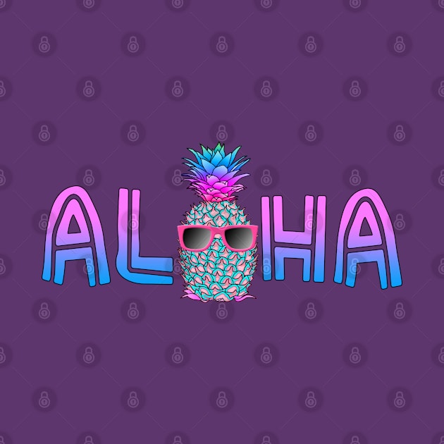 Tropical Hawaiian Aloha Cool Pineapple by macdonaldcreativestudios