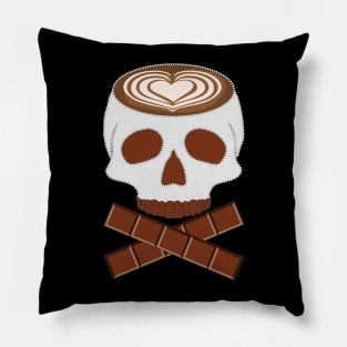 Coffee Skull with Latte Art and Chocolate Pillow