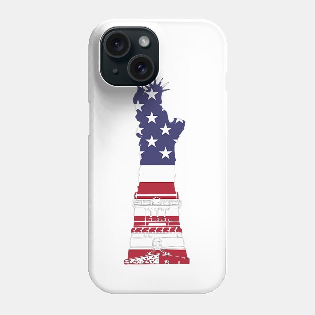 Red White and Blue Patriotic Statue of Liberty Phone Case by pdpress